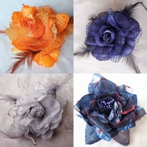 Lush Floral Lace Organza Hai Tie/Hat Pin